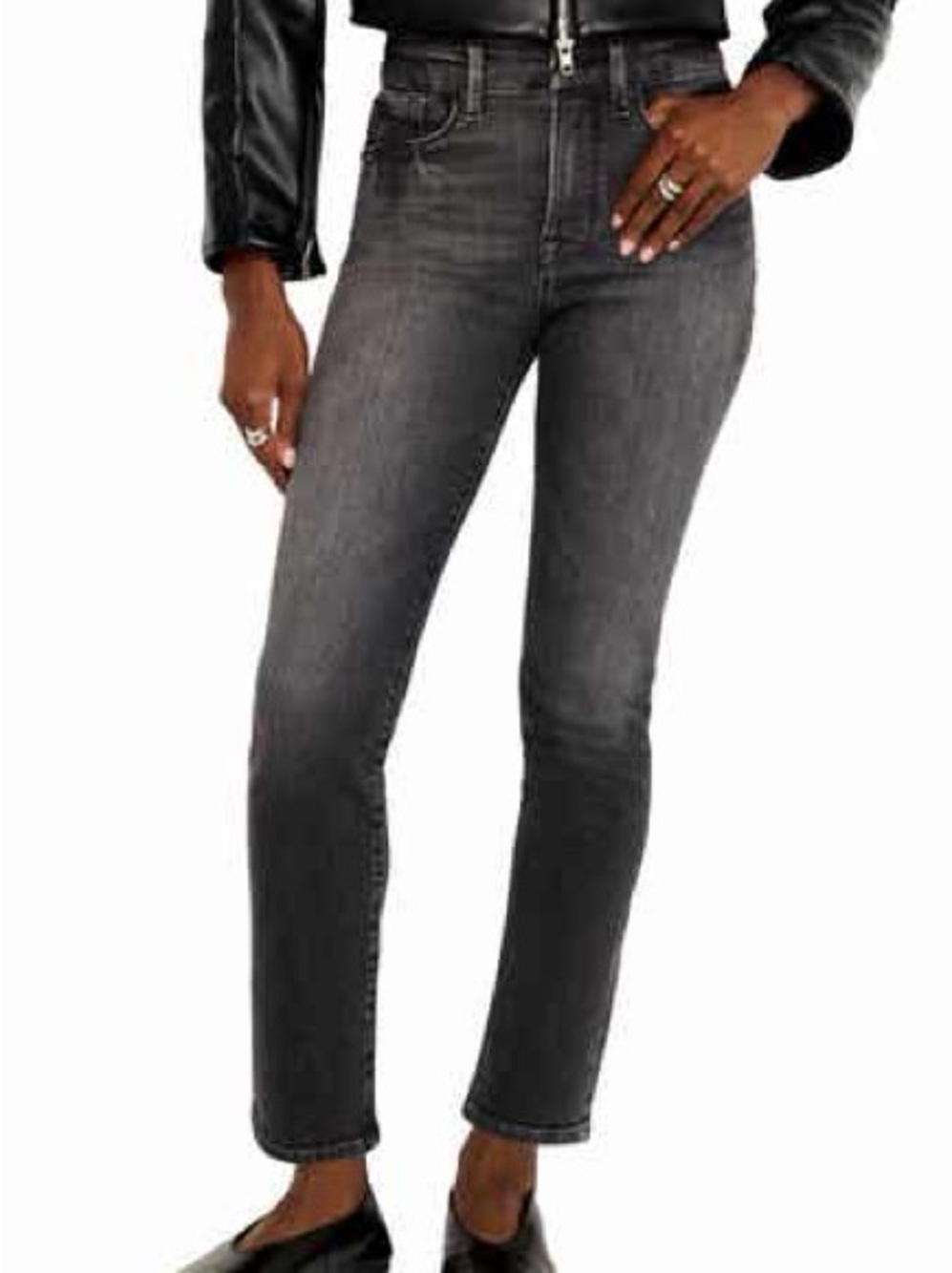 Good American Always Fits Straight Jeans Black